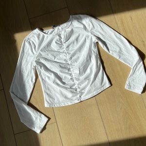 Zara cropped shirt long sleeve